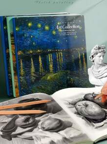 Square Oil Painting Sketch Book,Thick Blank Pages Sketch Book Art Drawing Book Graffiti Color Pencil Drawing Book Can Be Used For Sketching, Calculation Draft Book, Graffiti Notes, Etc,200 Pages Thick Watercolor Sketchbook, Van Gogh'S Inspiration Oil Painting, Blank Painting Diary,Portable Travel Sketchbook - one-size - View 5