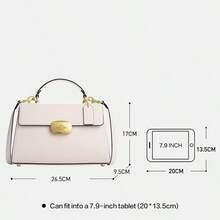 Coach Eliza Leather Crossbody Bag For Women Top Handle Clutch Purse Flap Closure Handbag Purse Ladies White Minimalist Bag With Detachable Strap,CP006 IMCHK - White - View 6