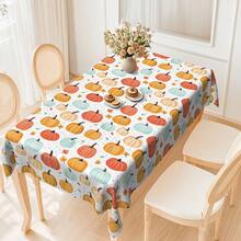 1pc Halloween Pumpkin Digital Print Tablecloth, Rectangular Durable Polyester Fabric, Suitable For Home, Kitchen, Garden, Holiday Parties, Weddings, Restaurants And Banquet Decorations, Wedding Season Autumn Decor - Multicolor - View 11
