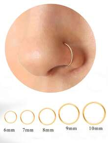 1Pair 925 Sterling Silver Classic Nose Rings Hoops Lip Ring For Women/Men 6-10mm Small Thin Nose Piercing Jewelry For Daily Wear