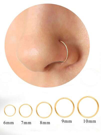 1 par 925 sterlingsilver klassiska näsringar hoops läppring för kvinnor/män 6-10mm små tunna näspiercingsmycken för dagligt bruk