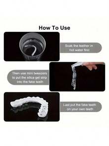 Răng cười trang trí, phụ kiện Halloween, trang phục hàng ngày - trắng - Xem 3