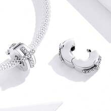 WOSTU 1 Pieza Colgante de Cruz de Plata de Ley 925 Vintage con Zirconia para Pulsera, Collar DIY, Joyería Religiosa para Mujer