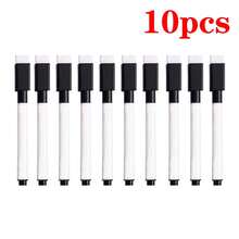 一套25支可擦马克笔，带橡胶笔帽，防水防渗墨，适用于白板教学演示，简易学生细头绘图笔，适用于白板、教室、办公室和家庭，黑色，返校季