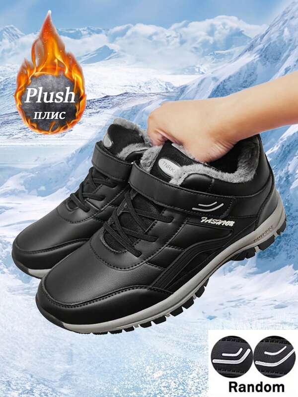 Winter Thermal Lined Snow Boots For Dad & Mom, Soft Plush-Lined Elderly Slip-Resistant Waterproof Warm Shoes, Comfortable Lightweight Suitable For Daily Wear & Walking