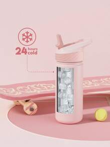 18 oz Insulated Tumbler with Straw – Stainless Steel Water Bottle, Leak-Proof Double Wall Coffee Cup, Keeps Cold for 24H, Fits Car Cup Holder, Reusable Travel Mug for Sports, Gym, School, and Travel - 粉色 - 查看 2