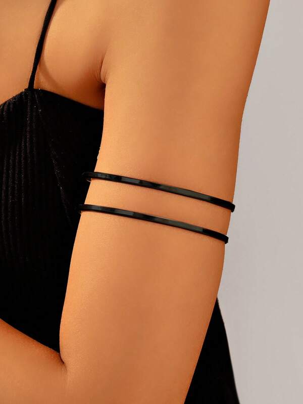 1pc Women's Metallic Texture Line Vintage Multi-Layer Wrapped Bracelet, Fashionable High-End Jewelry Accessory