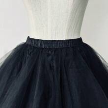 1件装女士朋克哥特风荷叶边网纱半身裙，弹力腰带菱形网纱摇滚迷你裙情人节配饰