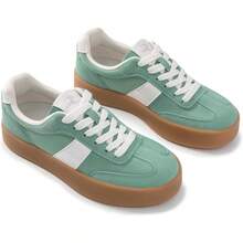 Rihero Women Platform Sneakers Comfortable Casual Shoes Vintage Inspired Non Slip Walking Tennis Shoes - Green - View 5