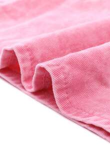 Women's Denim Dress 3/4 Lantern Sleeve Babydoll Mini Jean Shirt Dresses - Pink - View 5