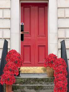 6/3 Stück künstliche Poinsettia Blumen, rote Weihnachtsblumen, künstlicher Poinsettia Strauch, künstliche Pflanzen (Farbe des Stiels zufällig), geeignet für Weihnachtsbaum Zuhause, Tischdekoration, Hochzeitsdekoration, Heimdekoration, Raumdekoration, Weihnachtsdekoration