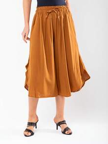 JIN SER Pentacurt Viscose Skirt Has Pocket - Ginger - View 3