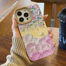 Funda de piel sintética suave con diseño de flores y lunas, lente de alta calidad, compatible con phone 13 Pro, 16, 12, 15 Plus, 11, 14 y XS. Resistente y cómoda. - Colores mixtos 1 - Ver 2