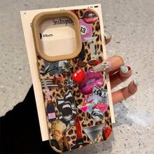 Teléfono de lente alta con diseño de patrón de artículos diversos para el viento, adecuado para 15 Plus, 14, 12 Pro, 11, XS, 16 y 13. Este todo incluido está hecho de piel sintética suave y es resistente a. - Colores mixtos 1 - Ver 5