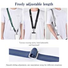 94-150cm Adjustable Nylon Lanyard Strap, Reflective Strip, Crossbody/Neck Strap, Compatible With All Smartphone Models, Multifunctional Stand, Anti-Drop, Lightweight Design
