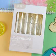 7/6支/套伸缩圆珠笔组合套装，多种颜色，快干墨水，适合学生，黑色