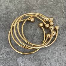 Retro Boho Thick West  Golden Bangles 10mm Ball Bangles Boho Stacking Bangles Handmade Bangles For Women Daily Holiday Jewelry Gifts For Her - Golden2 - 查看 5