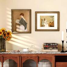 11x14 Vintage Picture Frames,Antique Picture Frame With White Mat For 8x10 Picture,Gold Frame For Wall Decor,1 Pack Ornate Picture Frame,Gold