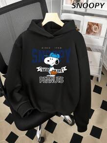 Since 1958  Peanuts The First Choice For Autumn Sweatshirts, Hooded Top Style Is Loose And Slim, Women's Spring And Autumn Casual Cute  Print Pattern Hooded Sweatshirt, Fall, Winter