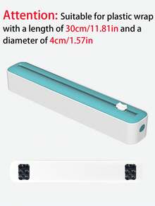 1个二合一厨房保鲜膜分配器，带切割器的塑料保鲜膜分配器，家用保鲜膜切割器，铝箔和保鲜膜切割盒，保鲜袋切割盒，带切割器，带滑动切割器的塑料保鲜膜分配器