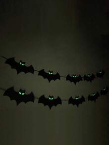Halloween Decoration - Glow In The Dark Bat Eyes Banner For Halloween Bat Hanging Decor