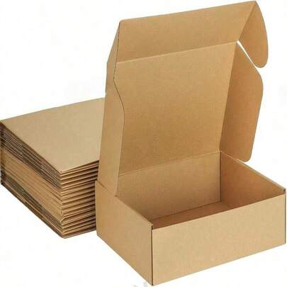 5.9x5.9x2 英寸运输箱，棕色瓦楞纸板箱，文献邮寄箱，适用于小型企业包装、邮寄、运输，可用于包装圣诞礼物