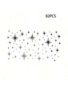 82 件/包星形设计镜面墙贴亚克力镜面墙贴可移除自粘适用于家庭、客厅、浴室、卧室装饰、DIY 墙面背景布置、家居装饰、房间装饰 - 彩色 - 查看 12