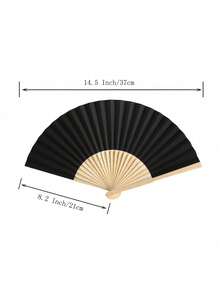 3 Pcs Black Classic Folding Hand Fan, Summer Cooling Gift, Elegant And Fashionable Black Folding Fan, Easy To Carry And Put In Bag,For Wedding, Party Favor, Performance, Dance, Home Decoration, Festival, And Gifting Purposes Birthday Gifts Graduation - Multicolor - View 7