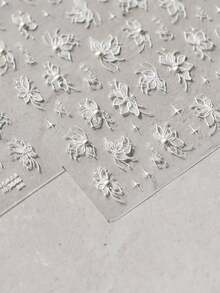 1 件 5D 指甲贴梦幻蓝紫珍珠蝴蝶和玫瑰花朵蝴蝶结指甲贴贝壳灯设计粘性贴纸美甲装饰花朵指甲贴 5D 浮雕百合花指甲贴纸芙蓉自粘花卉指甲贴花金花指甲饰度假指甲设计 - 彩色 - 查看 6