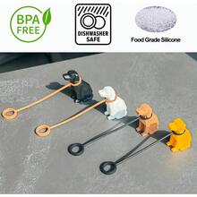 4 Pack Silicone Cowboy Hat Straw Covers Cap Compatible With Stanley Cup 30 40 Oz, Cute Funny Tumbler Straw Topper Accessories For Man Woman Christmas Gift - Chó - Xem 5