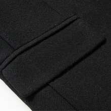 男士时尚羊毛大衣，休闲男士夹克，复古纯色长袖大衣，翻领长款大衣，男士外套，秋冬大衣 - 黑色 - 查看 7