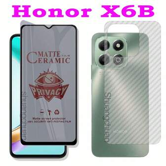 2-In-1 Anti-Peep Ceramic Full Screen Coverage Soft Film + Four-Corner Shock-Proof Blade Phone Case For Honor X6B