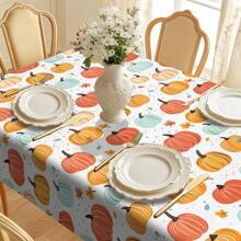 1pc Halloween Pumpkin Digital Print Tablecloth, Rectangular Durable Polyester Fabric, Suitable For Home, Kitchen, Garden, Holiday Parties, Weddings, Restaurants And Banquet Decorations, Wedding Season Autumn Decor - Multicolor - View 15