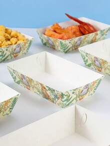 10/24pcs Green Forest Fox, Owl Food Boxes, Fries Boxes, Popcorn Boxes, Party Decorations And Movie Night Snack Boxes, Suitable For Lunch Box, Bakery Bread, Burger Restaurant - Multicolor - View 4