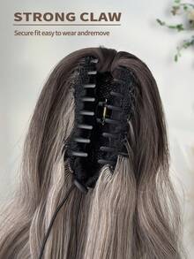 24 Inch Long Wavy Thermoplastic Synthetic Ponytail, Clip-On Ponytail Hair Extension For Daily Use - Brown Ombre - View 9
