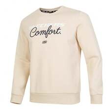 Skechers Men's Letter Print Crew Neck Fleece Casual Sweatshirt - Khaki - View 1