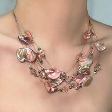 Shell Necklace Irregular Bohemian Style Collarbone Chain Niche Simple Elegant Personality Versatile Fashion Neck Chain, Suitable For Daily Festival Party Wear - Màu xanh lam - Xem 5