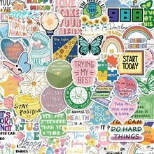 SCXXBSW 50pcs Psychological Health Stickers DIY Decorative Luggage Guitar Notebook Creative Fun Cartoon Waterproof Stickers - Multicolor - View 1