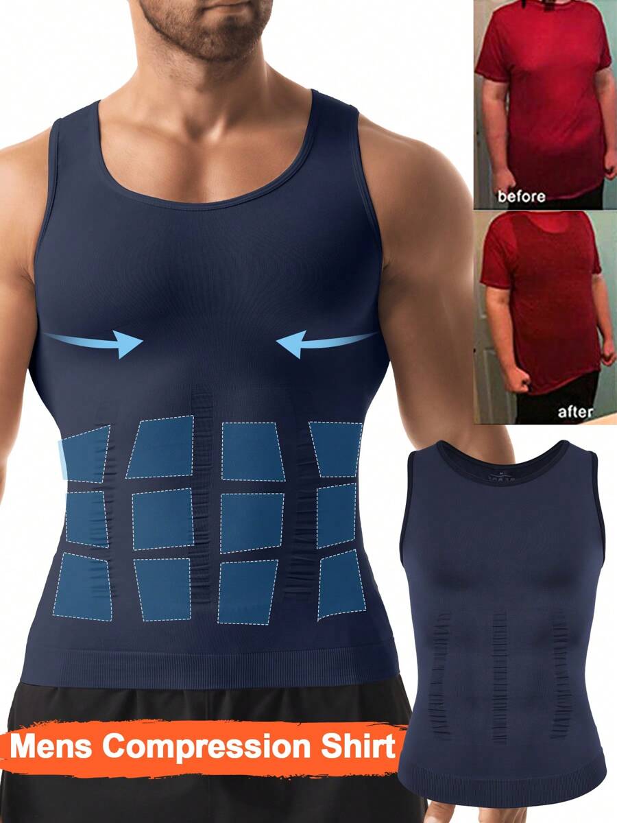 Men's Slimming Vest Tummy Control Shapewear Tank Top Chest Compression Shirt Body Shaper Gynecomastia Compression Undershirts Shaping Belly Abdomen Underwear Gym Workout