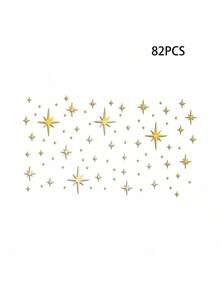 82 件/包星形设计镜面墙贴亚克力镜面墙贴可移除自粘适用于家庭、客厅、浴室、卧室装饰、DIY 墙面背景布置、家居装饰、房间装饰 - 彩色 - 查看 13