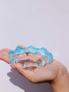 1pc Women's Economical Resin Bracelet, Blue Wavy Gradient Resin Round Bangle, Beach Holiday Accessory - Blue - View 11