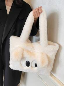 2025 New Big Eyes Tote Bag For Women, Cute Plush One Shoulder Bag, Large Capacity Versatile Commuter Bag, Winter