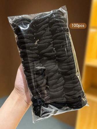 50/100 件彩色弹力发带，可爱耐用的女孩发饰