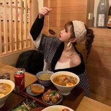 1条女士针织发带，纯色弹力护耳发带，配经典蝴蝶结，适合秋冬季日常佩戴，时尚发饰，女士发带 - 彩色 - 查看 2