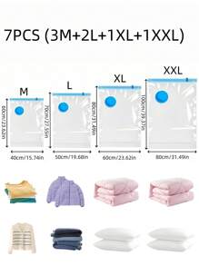 8pack Pack Space Saver Vacuum Storage Bags, Kitchen Storage Organization, For Clothing Storage And Underbed Storage, Storage Bags Vacuum Sealed, For Toy Storage Bags, Home Travel Essentials, Duffle Bag For Travel Pump Included,Vacuum Sealer Bags For Clothes, Comforters, Blankets, Bedding