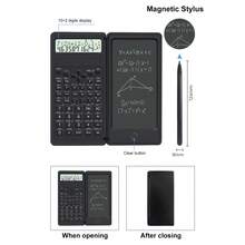 2-In-1 Foldable 401 Multifunctional Scientific Calculator, Large Display, 6-Inch Writing Board, Supports Stylus, With Eraser Button And Lock Function. Portable Scientific Calculator With Writing Board, Featuring Drawing, Large Display - Designed For Students, Schools, Office And Travel, Essential School Supply.