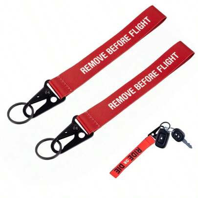 Llavero multifuncional de estilo y practicidad cotidiana "RIDE OR DIE"/"REMOVE BEFORE FLIGHT" - Construcción de fibra de poliéster duradera, accesorios de moda para hombres, organizador de llaves de coche con clip de liberación rápida, llavero listo para viajar y soporte versátil para aficionados al automóvil, el regalo ideal para él, artículo esencial para el trabajo y los viajes por carretera, puntos de sujeción resistentes, idea de regalo para el Día del Padre