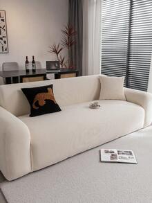 1 件经典米色沙发套，高弹性，防尘防污，可机洗/手洗家具保护套，适合日常使用，适合 3/4 座沙发（多种尺寸可选），秋季装饰，秋季装饰，房间装饰