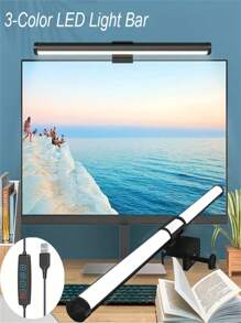 1条30厘米/40厘米RGB/三色背光USB LED显示器灯条，电脑显示灯，LED按键控制游戏屏幕灯，无屏幕眩光，保护眼睛，适用于家庭办公室，USB灯带 - 均碼 - 查看 5