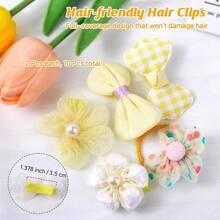 LAXDAMRE-180+ Pcs Blue Dog Hair Accessories Set,Small Dog Hair Bows With Rubber Bands,Cute Puppy Hair Ties,Bowties Small Dogs Cats,Dog Hair Clip,Floral Bell Collar,Flower Scrunchie-2025 - 黃色 - 查看 3